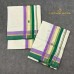 Balaramapuram Unakkupavu Single Set Mundu – Lavender & Green Kara with Golden Kasavu & Patterned Neriyathu