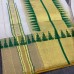 Balaramapuram Unakkupavu Single Set Mundu – Golden Kasavu with Green Thread Temple Motif Border